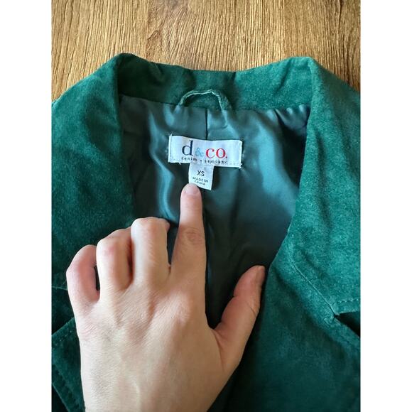 D & Co Vintage Green Suede Jacket Size X Small - Picture 2 of 6